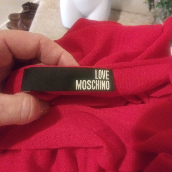 Love Moschino Red Ruffled Collar Sweater Dress - Picture 6 of 12